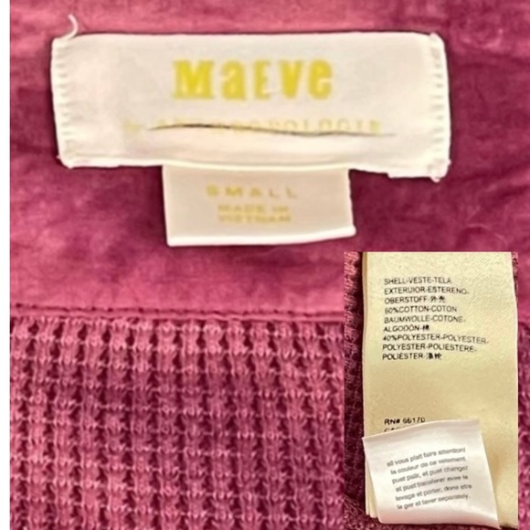 Maeve Waffle Knit Cowl Neck Thermal Tie Dye Long Sleeve Top size Small - Picture 9 of 9